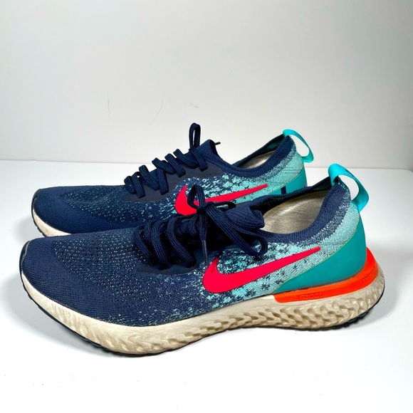 Nike Other - Nike Epic React Flyknit Sneakers Running Men’s Shoes Collegiate Navy/Hyper 9.5